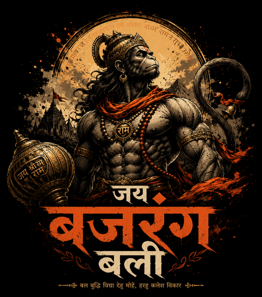 Bajrangbali black oversized tshirt.