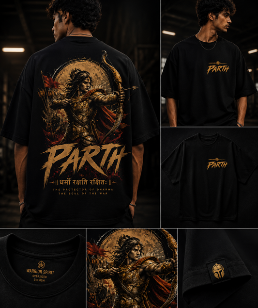 Parth black oversized fit tshirt